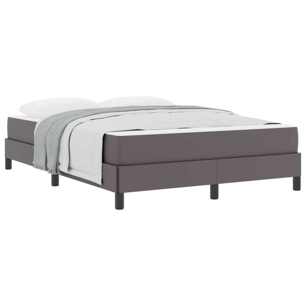 vidaXL Bedframe met matras Grijs 140 x 190 cm Stof