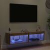 vidaXL Tv-meubelset met LED Wandgemonteerd Artisan Eiken Bewerkt hout