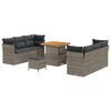 vidaXL Tuin Sofa Set 9 st Grijs poly rattan