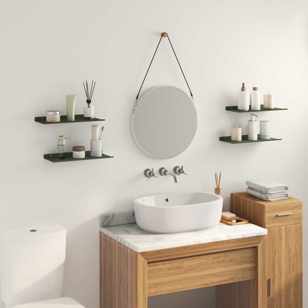 vidaXL Drijvende plank 4 pcs Olijf Groen 40 x 18 x 2,5 cm Staal