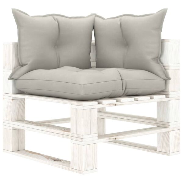vidaXL 6-delige Loungeset met taupe kussens pallet hout
