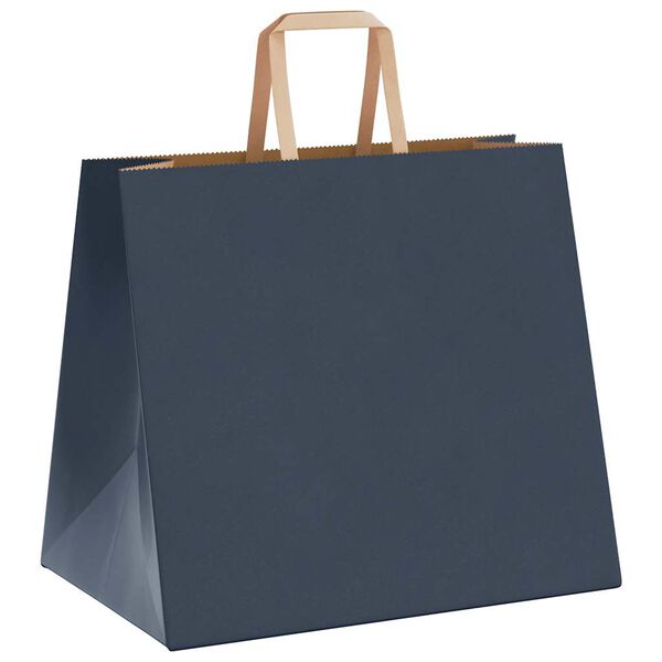 vidaXL Papieren zakken 250 st met hengsels 32x22x28 cm blauw