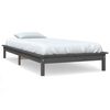 vidaXL Bedframe massief grenenhout grijs 90x200 cm
