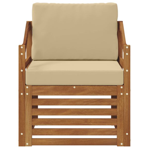 vidaXL Buiten bankenset met kussen Naturel 67 x 63 x 73 cm