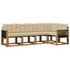 vidaXL Buiten bankenset met kussen 5 pcs Natuurlijk en Beige