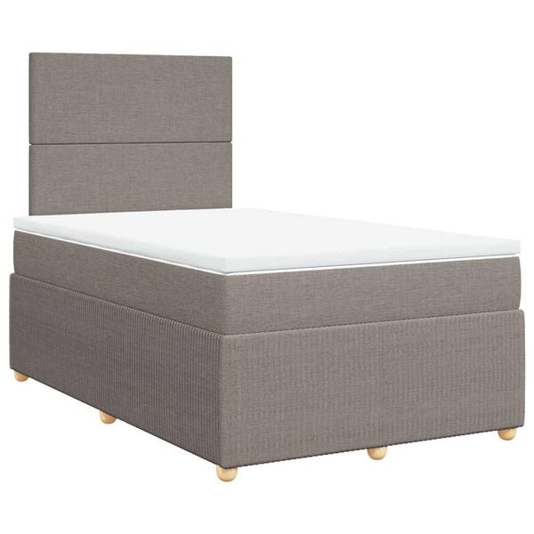 vidaXL Boxspring met matras stof taupe 120x200 cm