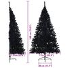 vidaXL Kunstmatig Voorverlicht Kerstboom met 300 LED Zwart 180 cm PVC