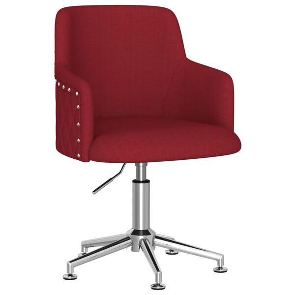 vidaXL Eetkamerstoelen draaibaar 2 st stof wijnrood