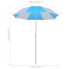 vidaXL Strandparasol/-tent 180 cm stof blauw en wit