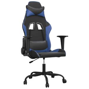 vidaXL Gamestoel kunstleer zwart en blauw