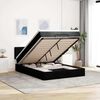 vidaXL Bed poef met matras en LED's stof 140x190 cm zwart