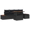 vidaXL Tuinbankenset 6 st Zwart poly rattan