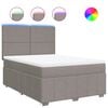 vidaXL Boxspring met matras stof taupe 140x190 cm