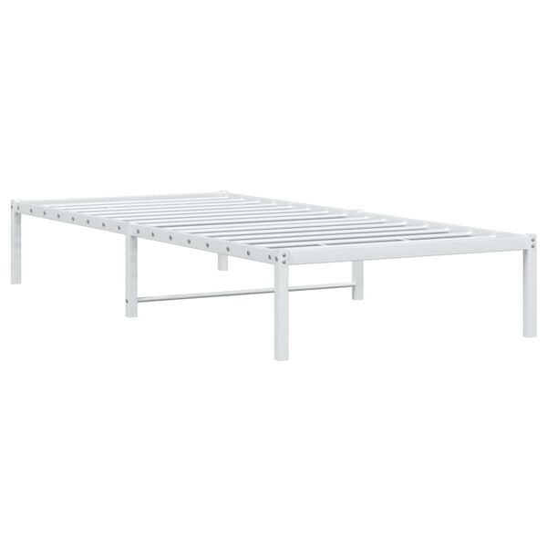 vidaXL Bedframe metaal wit 90x200 cm