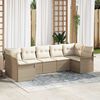 vidaXL Tuin Sofa Set met kussen met opslag 7 pcs Beige Poly riet