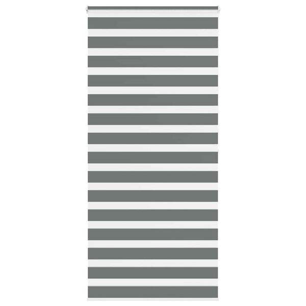 vidaXL Zebra rolgordijn 95x200 cm stofbreedte 90,9 cm donkergrijs