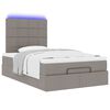 vidaXL Ottoman bed met matras en LED's 120x200cm stof taupe