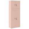 vidaXL Opbergkast 2 st Roze 80 x 40 x 210 cm Staal Vergrendelbaar