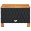 vidaXL Tuintafel 55x55x36 cm poly rattan en acaciahout zwart