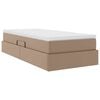 vidaXL Opslag bed met matras Cappuccino 90 x 190 cm Nep Leer