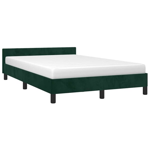 vidaXL Bedframe zonder matras 120x190 cm fluweel donkergroen