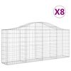 vidaXL Schanskorven 8 st gewelfd 200x30x80/100 cm gegalvaniseerd ijzer