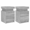 vidaXL Nachtkastjes met LED 2 st 35x39x55 cm grijs sonoma eikenkleurig