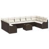 vidaXL Tuin Sofa Set 11 st Bruin en wit poly rattan