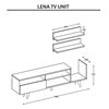 Homemania Tv-meubelset Lena 148,2x29,5x45 cm wit en eikenkleurig