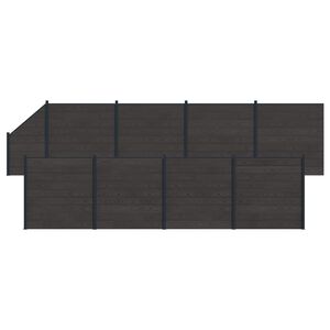 vidaXL Hekpaneel 9 pcs WPC en Aluminium Zwart