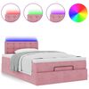 vidaXL Bed poef met matras en LED's 120x190 cm fluweel roze