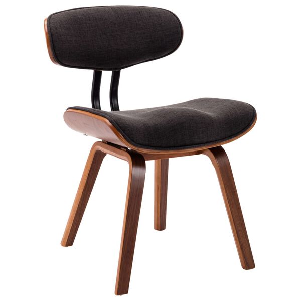 vidaXL Eetkamerstoelen 2 st gebogen hout en stof grijs