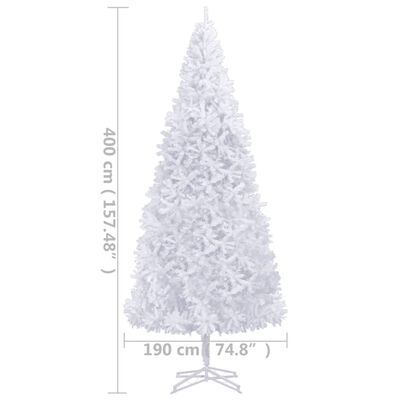 vidaXL Kunstkerstboom met verlichting 400 cm wit