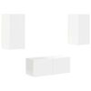 vidaXL Tv-meubelset Wandgemonteerd 6 pcs Wit Bewerkt hout