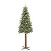 vidaXL Slanke Kerstboom Groen 210 cm PVC en massief dennenhout