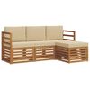 vidaXL Buiten bankenset 4 pcs Natuurlijk en Beige Massief Acaciahout