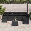 vidaXL Tuin Sofa Set met kussen 9 pcs Zwart poly rattan