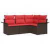 vidaXL Tuin Sofa Set 4 st Bruin poly rattan
