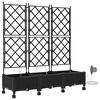 vidaXL Tuin Pot met Irrigatie en Wielen 3 st Zwart 120 x 40 x 132 cm