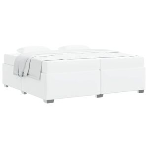 vidaXL Bedframe met matras Wit 200 x 200 cm Stof