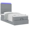 vidaXL Ottoman bed met matras en LED's 90x190cm stof lichtgrijs