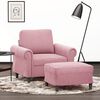 vidaXL Fauteuil met voetenbank 60 cm fluweel roze