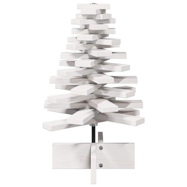 vidaXL Kerstdecoratie kerstboom 60 cm massief grenenhout wit