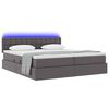 vidaXL Opbergbed met LED met matras Grijs 180 x 200 cm Nep Leer