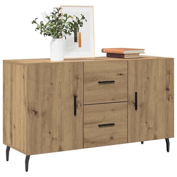 vidaXL Dressoir 100x36x60 cm bewerkt hout artisanaal eikenkleurig