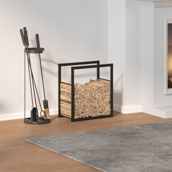 vidaXL Haardhoutrek 55x30x61 cm staal zwart