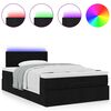 vidaXL Ottoman bed met matras en LED's 120x200 cm stof zwart