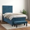 vidaXL Boxspring met matras fluweel donkerblauw 90x190 cm