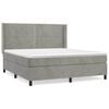 vidaXL Boxspring met matras fluweel lichtgrijs 160x200 cm