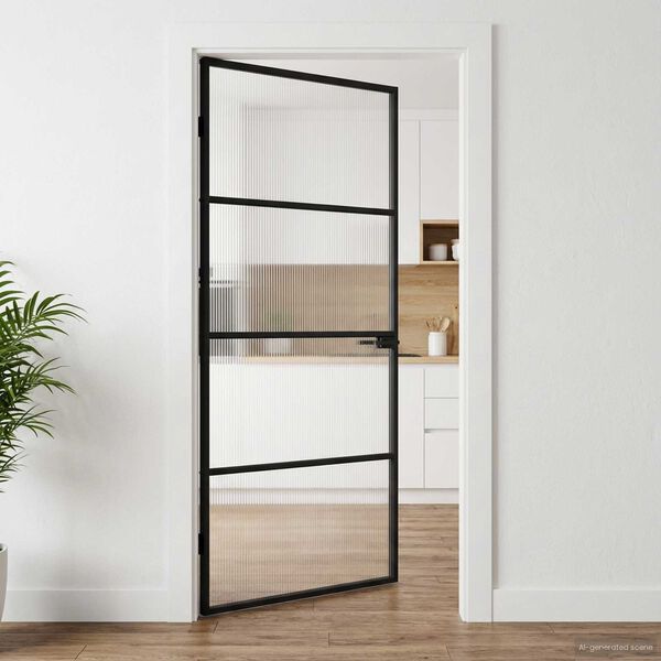 vidaXL Huisdeur 93 x 201,5 x 3,5 cm Aluminium en Gehard Glas